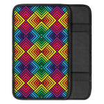 Geometric Rainbow Pattern Print Car Center Console Cover