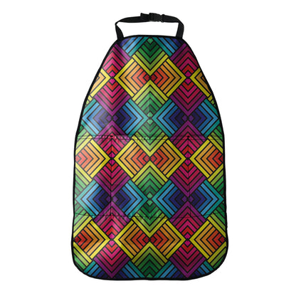 Geometric Rainbow Pattern Print Car Seat Organizers
