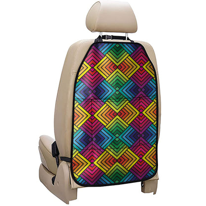 Geometric Rainbow Pattern Print Car Seat Organizers