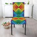 Geometric Rainbow Pattern Print Dining Chair Slipcover