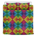Geometric Rainbow Pattern Print Duvet Cover Bedding Set
