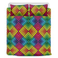 Geometric Rainbow Pattern Print Duvet Cover Bedding Set