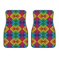 Geometric Rainbow Pattern Print Front Car Floor Mats