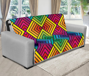 Geometric Rainbow Pattern Print Futon Protector