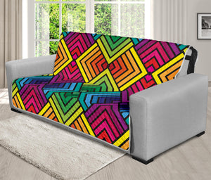 Geometric Rainbow Pattern Print Futon Protector