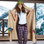 Geometric Rainbow Pattern Print Hooded Blanket