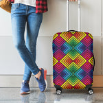 Geometric Rainbow Pattern Print Luggage Cover