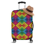 Geometric Rainbow Pattern Print Luggage Cover