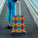 Geometric Rainbow Pattern Print Luggage Cover