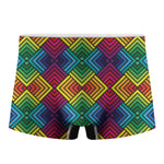 Geometric Rainbow Pattern Print Men's Boxer Briefs