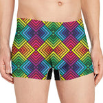 Geometric Rainbow Pattern Print Men's Boxer Briefs