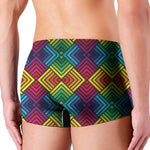 Geometric Rainbow Pattern Print Men's Boxer Briefs