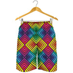 Geometric Rainbow Pattern Print Men's Shorts