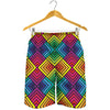Geometric Rainbow Pattern Print Men's Shorts