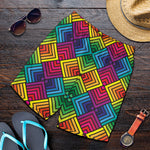 Geometric Rainbow Pattern Print Men's Shorts