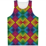 Geometric Rainbow Pattern Print Men's Tank Top