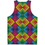 Geometric Rainbow Pattern Print Men's Tank Top