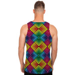 Geometric Rainbow Pattern Print Men's Tank Top