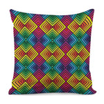 Geometric Rainbow Pattern Print Pillow Cover