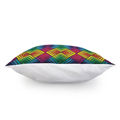 Geometric Rainbow Pattern Print Pillow Cover