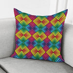 Geometric Rainbow Pattern Print Pillow Cover