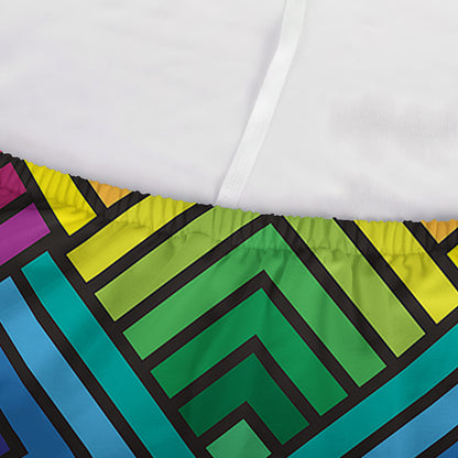 Geometric Rainbow Pattern Print Sofa Cover