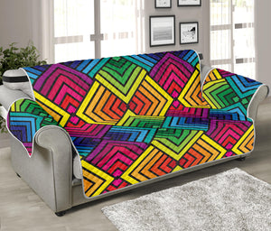 Geometric Rainbow Pattern Print Sofa Protector