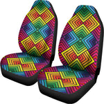 Geometric Rainbow Pattern Print Universal Fit Car Seat Covers