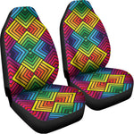 Geometric Rainbow Pattern Print Universal Fit Car Seat Covers