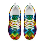 Geometric Rainbow Pattern Print White Sneakers