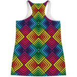Geometric Rainbow Pattern Print Women's Racerback Tank Top