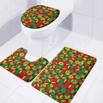 Geometric Reggae Pattern Print 3 Piece Bath Mat Set