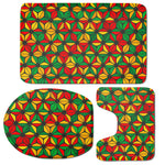 Geometric Reggae Pattern Print 3 Piece Bath Mat Set