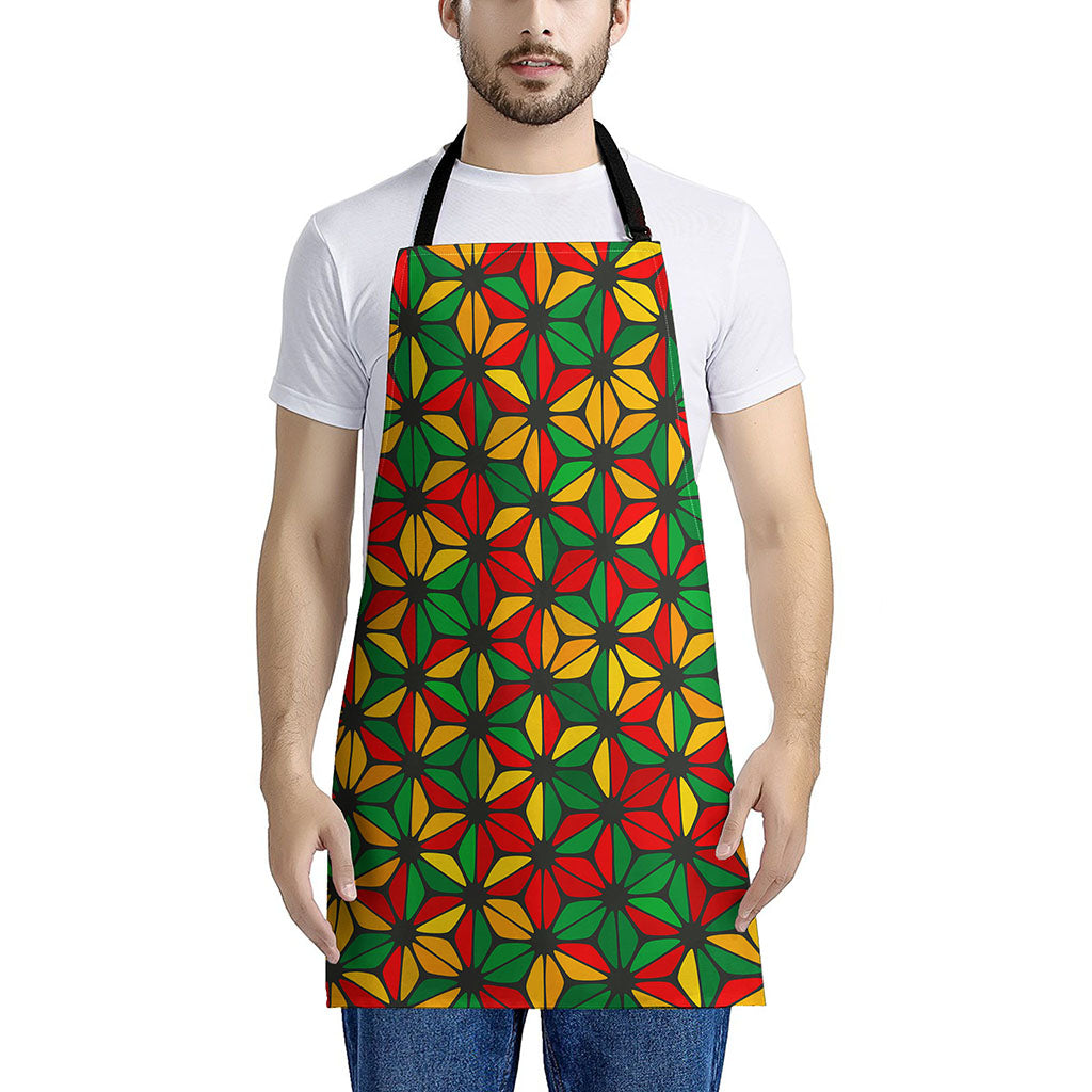 Geometric Reggae Pattern Print Apron
