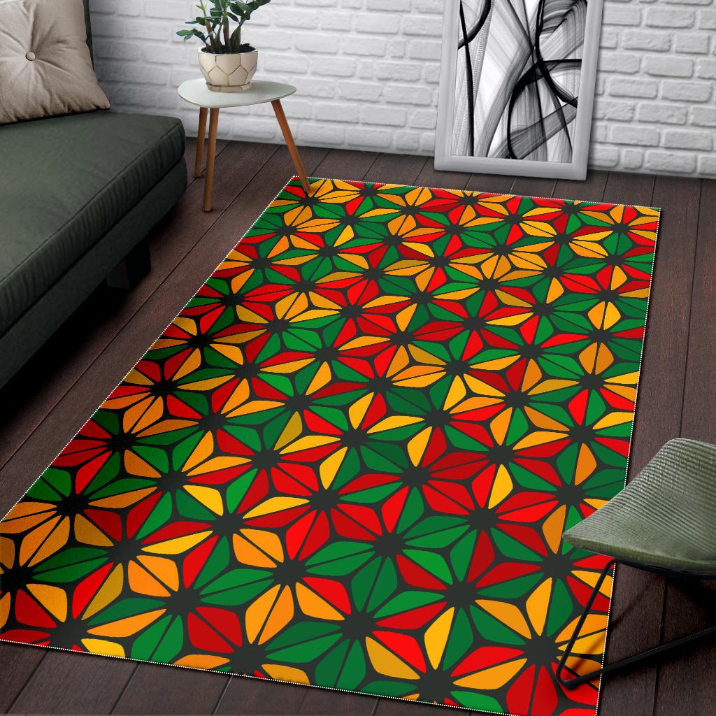 Geometric Reggae Pattern Print Area Rug GearFrost