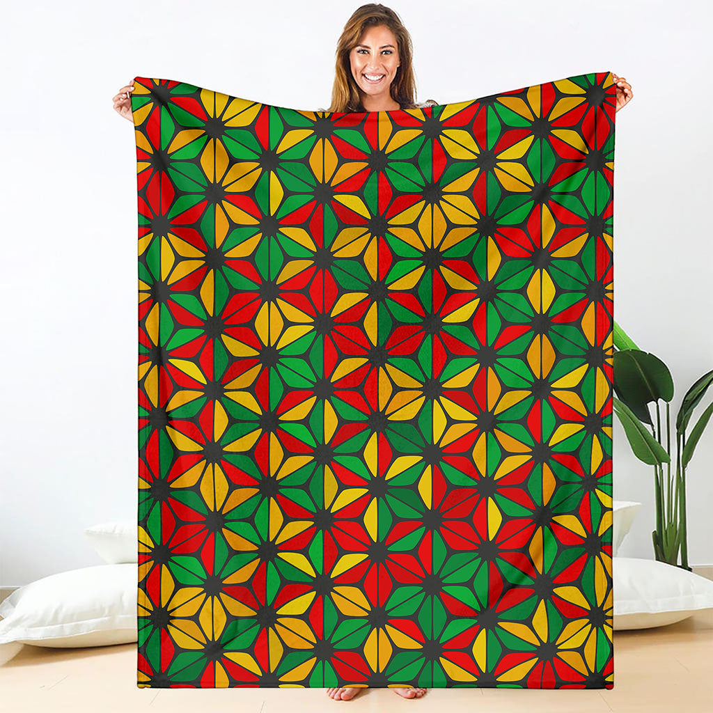 Geometric Reggae Pattern Print Blanket