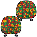Geometric Reggae Pattern Print Car Headrest Covers
