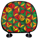 Geometric Reggae Pattern Print Car Headrest Covers