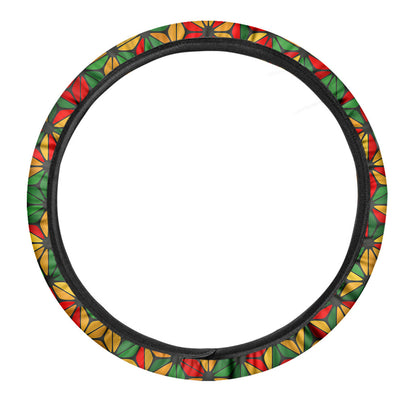 Geometric Reggae Pattern Print Car Steering Wheel Cover