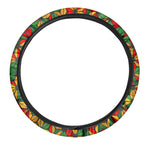 Geometric Reggae Pattern Print Car Steering Wheel Cover
