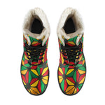 Geometric Reggae Pattern Print Comfy Boots GearFrost