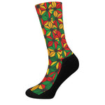 Geometric Reggae Pattern Print Crew Socks