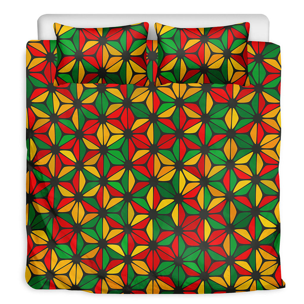 Geometric Reggae Pattern Print Duvet Cover Bedding Set