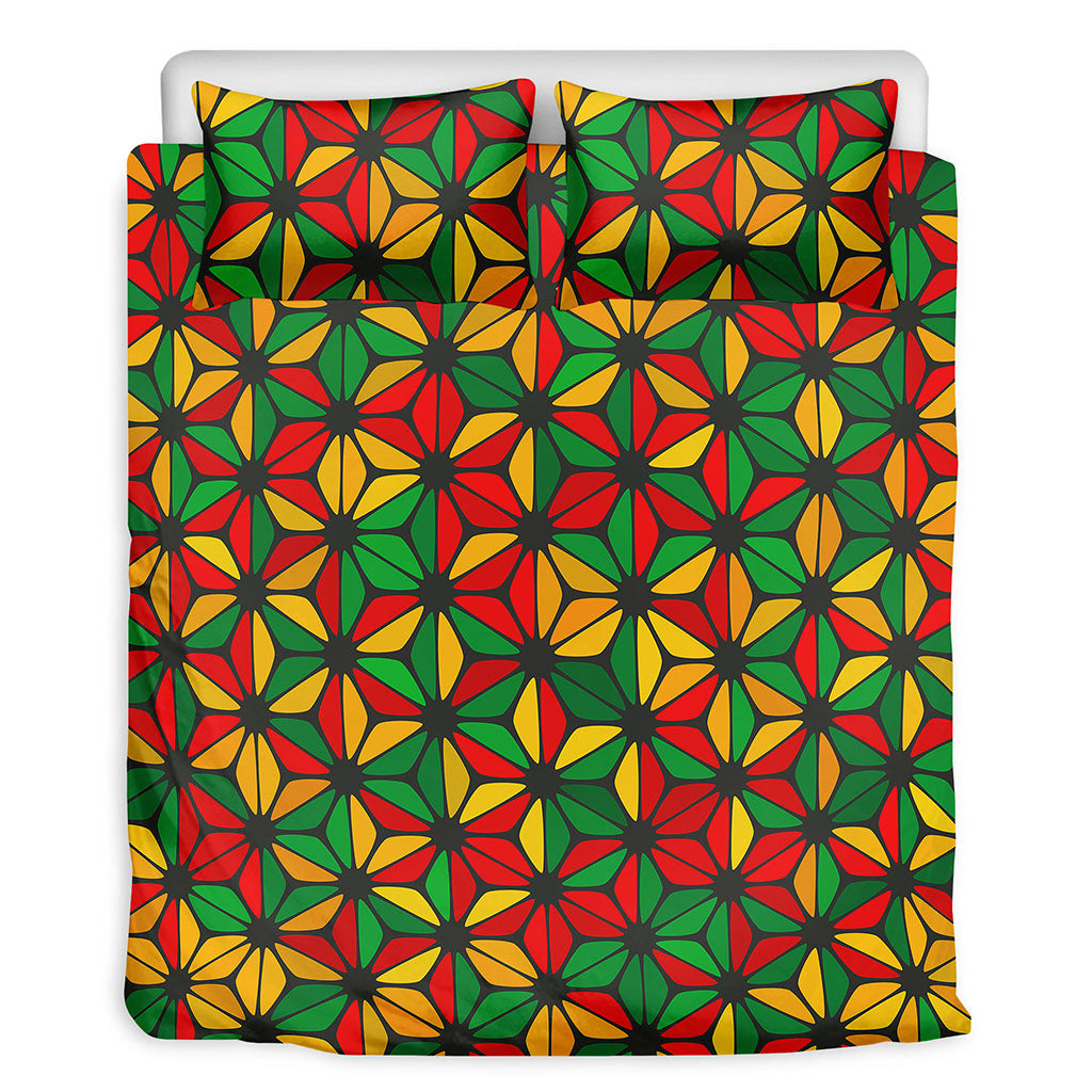 Geometric Reggae Pattern Print Duvet Cover Bedding Set
