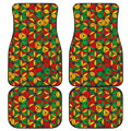 Geometric Reggae Pattern Print Front and Back Car Floor Mats