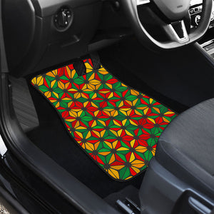 Geometric Reggae Pattern Print Front and Back Car Floor Mats