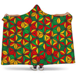 Geometric Reggae Pattern Print Hooded Blanket