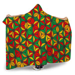 Geometric Reggae Pattern Print Hooded Blanket