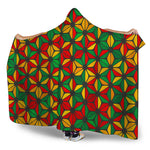 Geometric Reggae Pattern Print Hooded Blanket