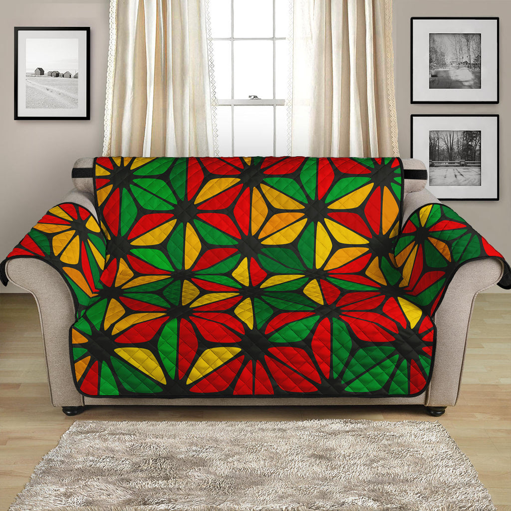 Geometric Reggae Pattern Print Loveseat Protector